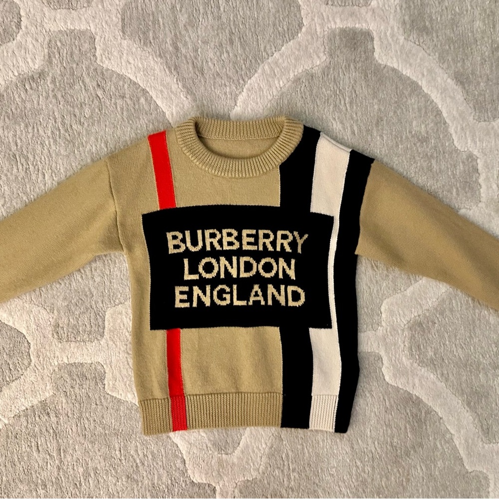 Burberry Kids Wool Sweater - Beige, Black, Red